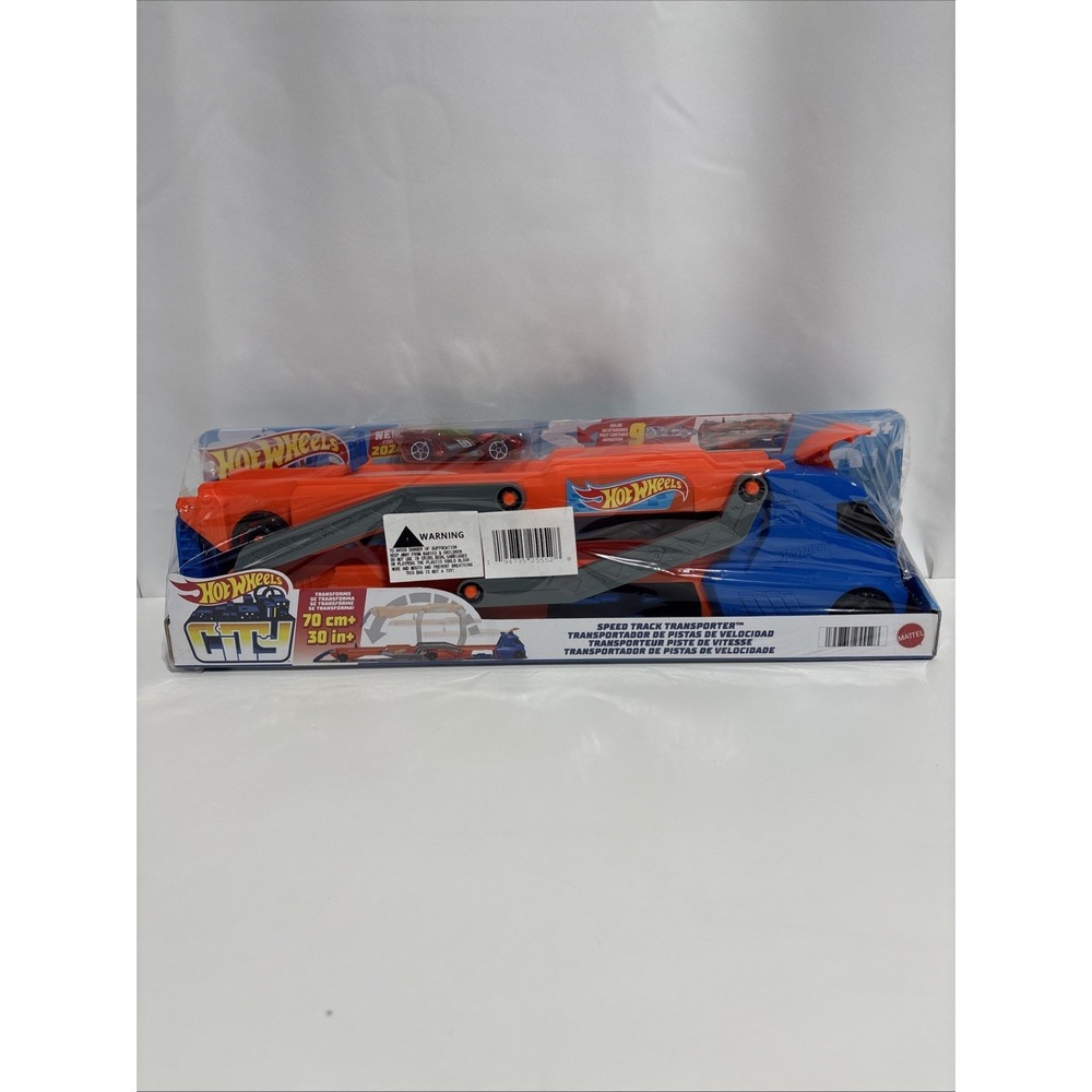 Hot Wheels City Speed Track Transporter Transforms Holds 9‎ Cars Comes W/1 New